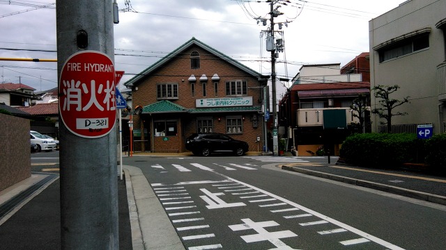 カウンセリングルームまでの風景（突き当りの病院）